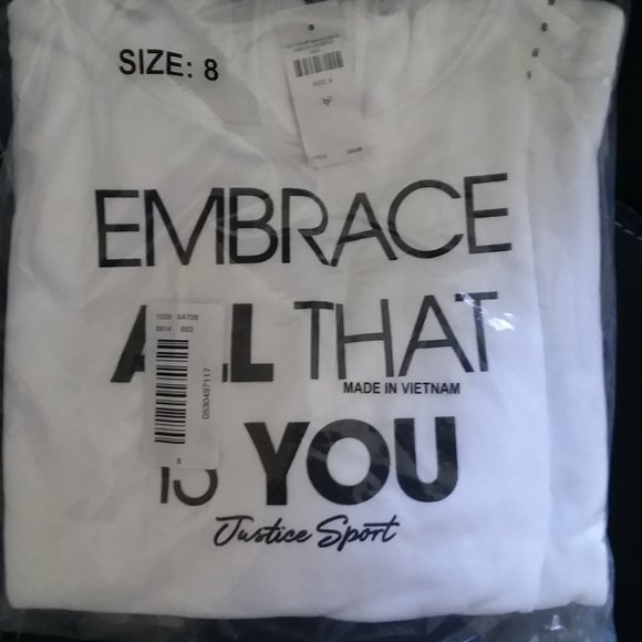 NWT JUSTICE GIRLS  HOODIE  *POSITIVE MESSAGE* - Picture 4 of 4